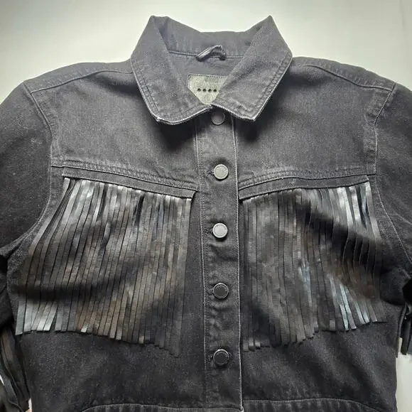 BLANKNYC for Anthropologie Battle Ship Fringe Jacket. Size 1X - Picture 5 of 10